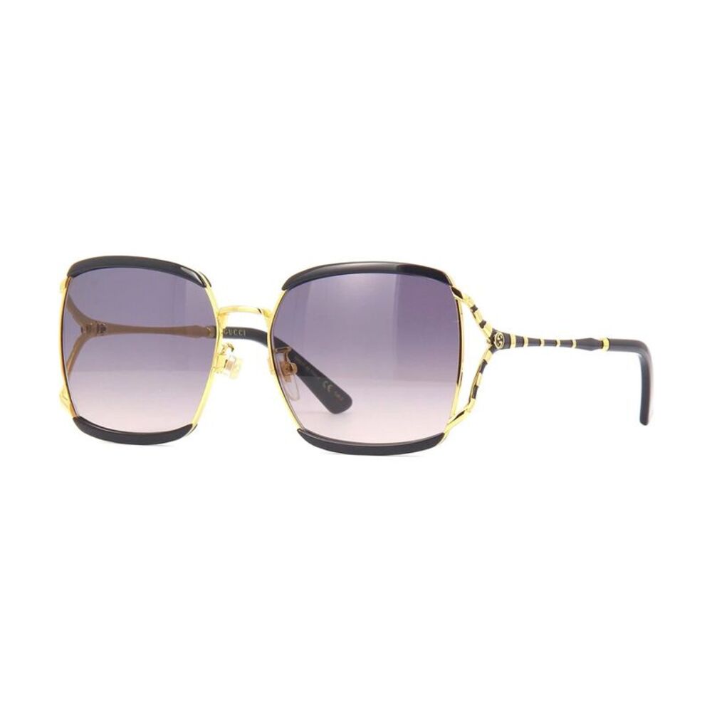 Gucci Sunglasses Square Full Rim, Black Frame and Grey Gradient Lens GG0593SK001